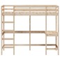 vidaXL Hochbett mit Schreibtisch 90x190 cm Massivholz Kiefer vidaXL Hochbett mit Schreibtisch 90x190 cm Massivholz Kiefer