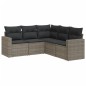 vidaXL 5-tlg. Garten-Sofagarnitur mit Kissen Grau Poly Rattan vidaXL 5-tlg. Garten-Sofagarnitur mit Kissen Grau Poly Rattan