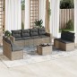 vidaXL 9-tlg. Garten-Sofagarnitur mit Kissen Grau Poly Rattan vidaXL 9-tlg. Garten-Sofagarnitur mit Kissen Grau Poly Rattan