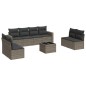 vidaXL 9-tlg. Garten-Sofagarnitur mit Kissen Grau Poly Rattan vidaXL 9-tlg. Garten-Sofagarnitur mit Kissen Grau Poly Rattan