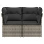vidaXL Gartensofa 2-Sitzer mit Kissen Grau Poly Rattan vidaXL Gartensofa 2-Sitzer mit Kissen Grau Poly Rattan