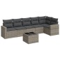 vidaXL 7-tlg. Garten-Sofagarnitur mit Kissen Grau Poly Rattan vidaXL 7-tlg. Garten-Sofagarnitur mit Kissen Grau Poly Rattan