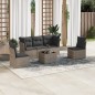 vidaXL 6-tlg. Garten-Sofagarnitur mit Kissen Grau Poly Rattan vidaXL 6-tlg. Garten-Sofagarnitur mit Kissen Grau Poly Rattan