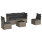 vidaXL 6-tlg. Garten-Sofagarnitur mit Kissen Grau Poly Rattan vidaXL 6-tlg. Garten-Sofagarnitur mit Kissen Grau Poly Rattan