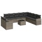 vidaXL 11-tlg. Garten-Sofagarnitur mit Kissen Grau Poly Rattan vidaXL 11-tlg. Garten-Sofagarnitur mit Kissen Grau Poly Rattan