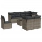 vidaXL 9-tlg. Garten-Sofagarnitur mit Kissen Grau Poly Rattan vidaXL 9-tlg. Garten-Sofagarnitur mit Kissen Grau Poly Rattan