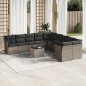 vidaXL 11-tlg. Garten-Sofagarnitur mit Kissen Grau Poly Rattan vidaXL 11-tlg. Garten-Sofagarnitur mit Kissen Grau Poly Rattan
