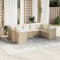 vidaXL 9-tlg. Garten-Sofagarnitur mit Kissen Beige Poly Rattan vidaXL 9-tlg. Garten-Sofagarnitur mit Kissen Beige Poly Rattan