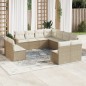 vidaXL 11-tlg. Garten-Sofagarnitur mit Kissen Beige Poly Rattan vidaXL 11-tlg. Garten-Sofagarnitur mit Kissen Beige Poly Rattan
