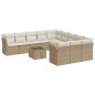 vidaXL 12-tlg. Garten-Sofagarnitur mit Kissen Beige Poly Rattan vidaXL 12-tlg. Garten-Sofagarnitur mit Kissen Beige Poly Rattan