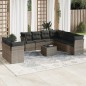 vidaXL 10-tlg. Garten-Sofagarnitur mit Kissen Grau Poly Rattan vidaXL 10-tlg. Garten-Sofagarnitur mit Kissen Grau Poly Rattan