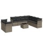 vidaXL 10-tlg. Garten-Sofagarnitur mit Kissen Grau Poly Rattan vidaXL 10-tlg. Garten-Sofagarnitur mit Kissen Grau Poly Rattan