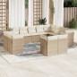 vidaXL 12-tlg. Garten-Sofagarnitur mit Kissen Beige Poly Rattan vidaXL 12-tlg. Garten-Sofagarnitur mit Kissen Beige Poly Rattan