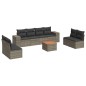 vidaXL 9-tlg. Garten-Sofagarnitur mit Kissen Grau Poly Rattan vidaXL 9-tlg. Garten-Sofagarnitur mit Kissen Grau Poly Rattan