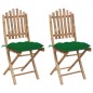 Klappbare Gartenstühle 2 Stk. mit Kissen Bambus Klappbare Gartenstühle 2 Stk. mit Kissen Bambus