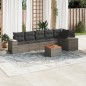 vidaXL 7-tlg. Garten-Sofagarnitur mit Kissen Grau Poly Rattan vidaXL 7-tlg. Garten-Sofagarnitur mit Kissen Grau Poly Rattan