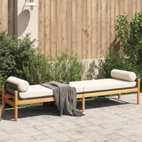 vidaXL Gartenbank mit Kissen Schwarz Poly Rattan Akazie