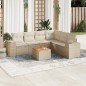 vidaXL 7-tlg. Garten-Sofagarnitur mit Kissen Beige Poly Rattan vidaXL 7-tlg. Garten-Sofagarnitur mit Kissen Beige Poly Rattan