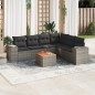 vidaXL 7-tlg. Garten-Sofagarnitur mit Kissen Grau Poly Rattan vidaXL 7-tlg. Garten-Sofagarnitur mit Kissen Grau Poly Rattan