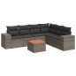vidaXL 7-tlg. Garten-Sofagarnitur mit Kissen Grau Poly Rattan vidaXL 7-tlg. Garten-Sofagarnitur mit Kissen Grau Poly Rattan