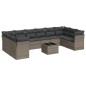 vidaXL 11-tlg. Garten-Sofagarnitur mit Kissen Grau Poly Rattan vidaXL 11-tlg. Garten-Sofagarnitur mit Kissen Grau Poly Rattan
