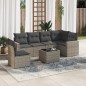vidaXL 7-tlg. Garten-Sofagarnitur mit Kissen Grau Poly Rattan vidaXL 7-tlg. Garten-Sofagarnitur mit Kissen Grau Poly Rattan