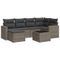 vidaXL 7-tlg. Garten-Sofagarnitur mit Kissen Grau Poly Rattan vidaXL 7-tlg. Garten-Sofagarnitur mit Kissen Grau Poly Rattan
