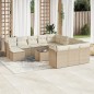 vidaXL 13-tlg. Garten-Sofagarnitur mit Kissen Beige Poly Rattan vidaXL 13-tlg. Garten-Sofagarnitur mit Kissen Beige Poly Rattan