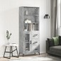 Highboard Betongrau 69,5x34x180 cm Holzwerkstoff Highboard Betongrau 69,5x34x180 cm Holzwerkstoff