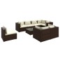 vidaXL 9-tlg. Garten-Lounge-Set mit Kissen Poly Rattan Braun vidaXL 9-tlg. Garten-Lounge-Set mit Kissen Poly Rattan Braun