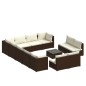 vidaXL 13-tlg. Garten-Lounge-Set mit Kissen Braun Poly Rattan vidaXL 13-tlg. Garten-Lounge-Set mit Kissen Braun Poly Rattan