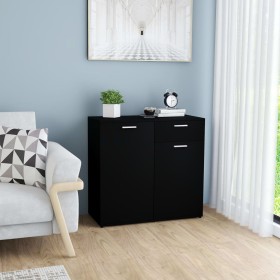 vidaXL Sideboard Schwarz 80x36x75 cm Holzwerkstoff