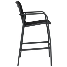 vidaXL Garten-Barstühle 4 Stk. Schwarz Textilene