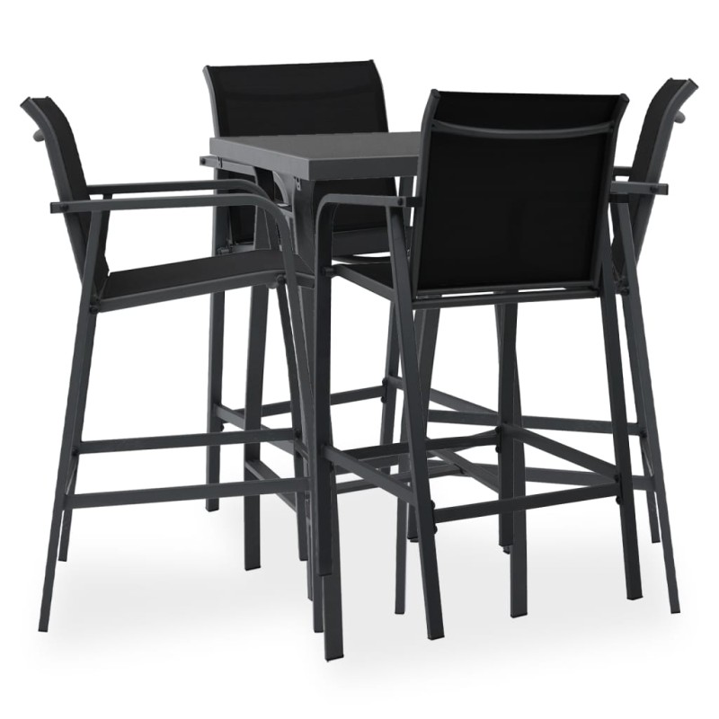vidaXL 5-tlg. Gartenbar-Set Schwarz vidaXL 5-tlg. Gartenbar-Set Schwarz