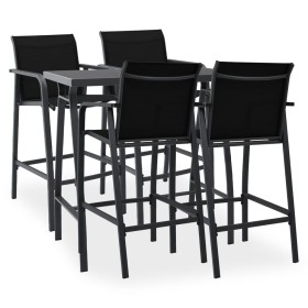 vidaXL 5-tlg. Gartenbar-Set Schwarz