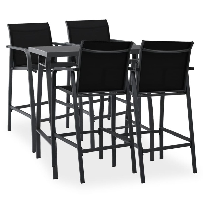 vidaXL 5-tlg. Gartenbar-Set Schwarz vidaXL 5-tlg. Gartenbar-Set Schwarz