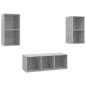 vidaXL 3-tlg. TV-Schrank-Set Betongrau Holzwerkstoff vidaXL 3-tlg. TV-Schrank-Set Betongrau Holzwerkstoff