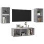 vidaXL 3-tlg. TV-Schrank-Set Betongrau Holzwerkstoff vidaXL 3-tlg. TV-Schrank-Set Betongrau Holzwerkstoff
