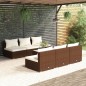 vidaXL 7-tlg. Garten-Lounge-Set mit Kissen Poly Rattan Braun vidaXL 7-tlg. Garten-Lounge-Set mit Kissen Poly Rattan Braun