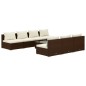 vidaXL 8-tlg. Garten-Lounge-Set mit Kissen Poly Rattan Braun vidaXL 8-tlg. Garten-Lounge-Set mit Kissen Poly Rattan Braun