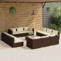 vidaXL 13-tlg. Garten-Lounge-Set mit Kissen Poly Rattan Braun vidaXL 13-tlg. Garten-Lounge-Set mit Kissen Poly Rattan Braun