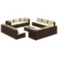 vidaXL 13-tlg. Garten-Lounge-Set mit Kissen Poly Rattan Braun vidaXL 13-tlg. Garten-Lounge-Set mit Kissen Poly Rattan Braun