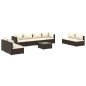 vidaXL 9-tlg. Garten-Lounge-Set mit Kissen Poly Rattan Braun vidaXL 9-tlg. Garten-Lounge-Set mit Kissen Poly Rattan Braun