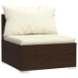 vidaXL 9-tlg. Garten-Lounge-Set mit Kissen Poly Rattan Braun vidaXL 9-tlg. Garten-Lounge-Set mit Kissen Poly Rattan Braun