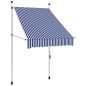 vidaXL Markise Einziehbar Handbetrieben 100 cm Blau/Weiß Gestreift vidaXL Markise Einziehbar Handbetrieben 100 cm Blau/Weiß Gestreift