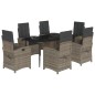 vidaXL 7-tlg. Garten-Essgruppe mit Kissen Grau Poly Rattan vidaXL 7-tlg. Garten-Essgruppe mit Kissen Grau Poly Rattan