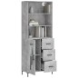 Highboard Betongrau 69,5x34x180 cm Holzwerkstoff Highboard Betongrau 69,5x34x180 cm Holzwerkstoff