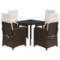 vidaXL 5-tlg. Garten-Essgruppe mit Kissen Braun Poly Rattan vidaXL 5-tlg. Garten-Essgruppe mit Kissen Braun Poly Rattan