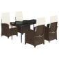 vidaXL 5-tlg. Garten-Essgruppe mit Kissen Braun Poly Rattan vidaXL 5-tlg. Garten-Essgruppe mit Kissen Braun Poly Rattan