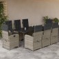 vidaXL 9-tlg. Garten-Essgruppe mit Kissen Hellgrau Poly Rattan vidaXL 9-tlg. Garten-Essgruppe mit Kissen Hellgrau Poly Rattan